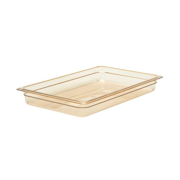 Full Size 2 1/2 in Amber H-Pan High Heat Food Pan